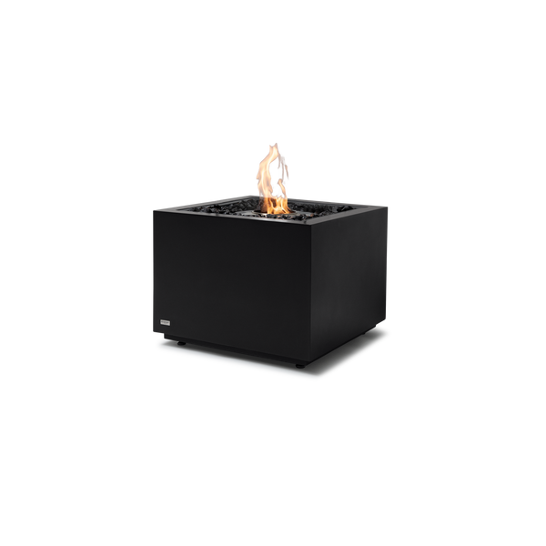 EcoSmart Fire Sidecar 24" Graphite Freestanding Indoor Fire Table with Stainless Steel Burner and Geometric Base by MAD Design Group