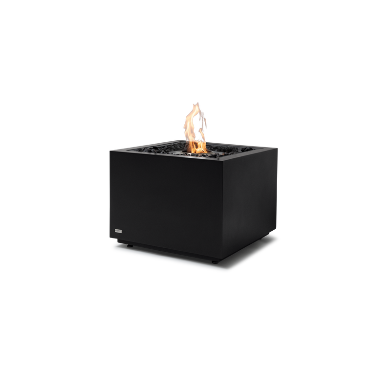 EcoSmart Fire Sidecar 24" Graphite Freestanding Indoor Fire Table with Stainless Steel Burner and Geometric Base by MAD Design Group