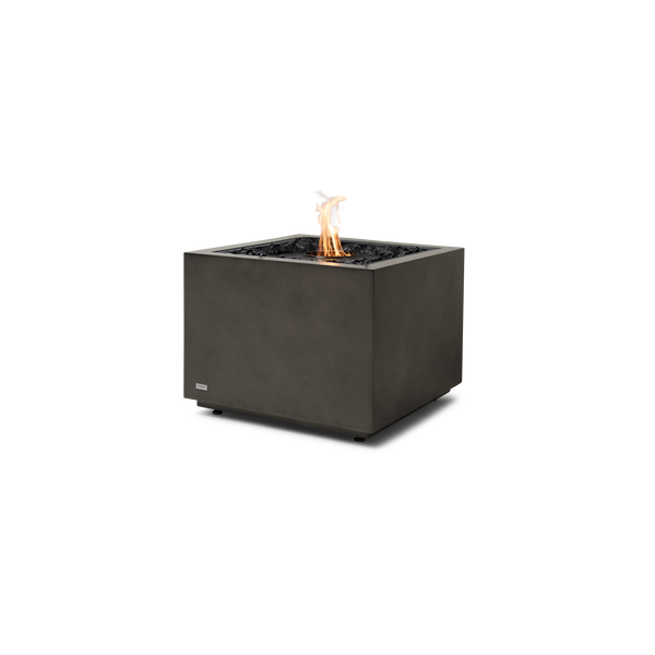 EcoSmart Fire Sidecar 24" Natural Freestanding Indoor Fire Table with Black Burner and Modern Geometric Base by MAD Design Group