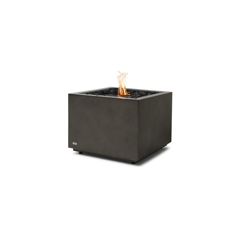 EcoSmart Fire Sidecar 24" Natural Freestanding Indoor Fire Table with Black Burner and Modern Geometric Base by MAD Design Group
