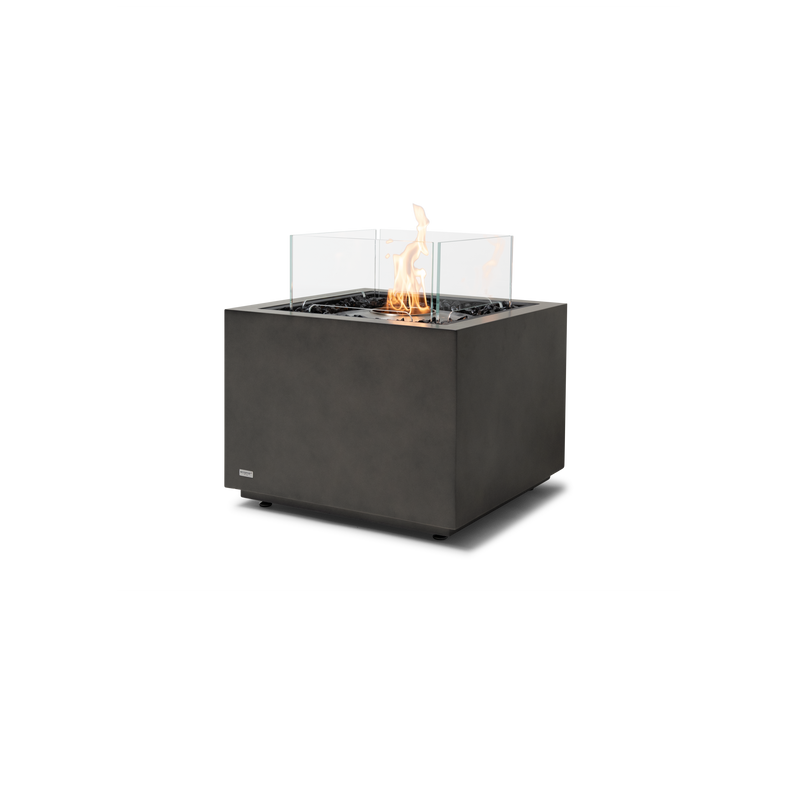 EcoSmart Fire Sidecar 24" Natural Freestanding Indoor Fire Table with Stainless Steel Burner and Geometric Base by MAD Design Group