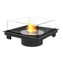 EcoSmart Fire Square 22 24" Indoor Black Fire Pit Kit with Stainless Steel Ethanol Burner – Clean-Burning Flame by Mad Design Group