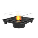 EcoSmart Fire Square 22 24" Indoor Black Fire Pit Kit with Stainless Steel Ethanol Burner – Clean-Burning Flame by Mad Design Group