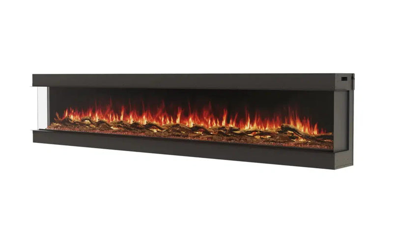 EcoSmart Fire Switch 120" Black Left Corner Electric Fireplace with Switch FX Technology by MAD Design Group