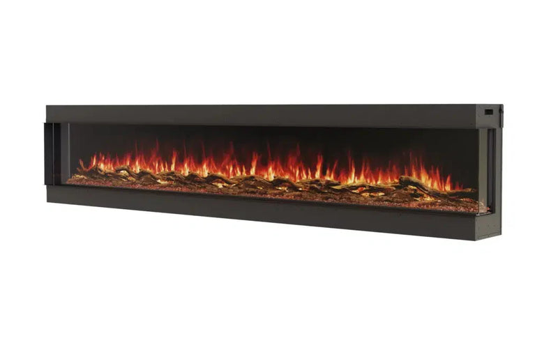 EcoSmart Fire Switch 120" Black Right Corner Electric Fireplace with Switch FX Technology by MAD Design Group