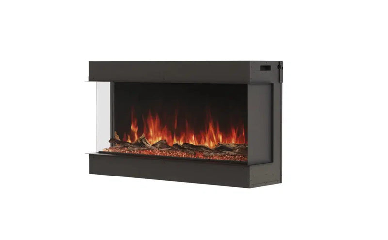 EcoSmart Fire Switch 44" Black Left Corner Electric Fireplace with Switch FX Technology by MAD Design Group