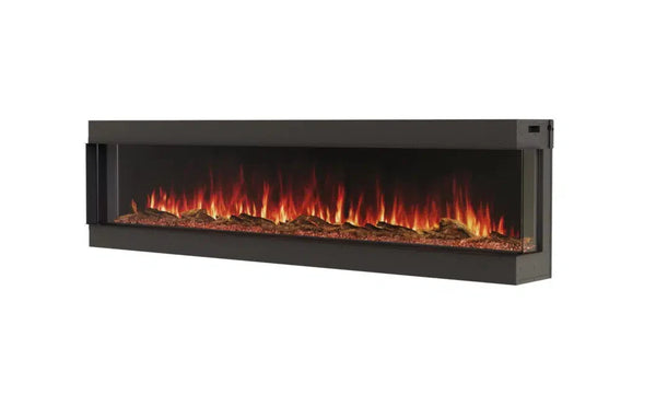 EcoSmart Fire Switch 96" Black Right Corner Electric Fireplace with Switch FX Technology by MAD Design Group
