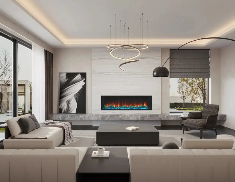 EcoSmart Fire Switch 96" Black Single Sided Electric Fireplace with Switch FX Technology by MAD Design Group