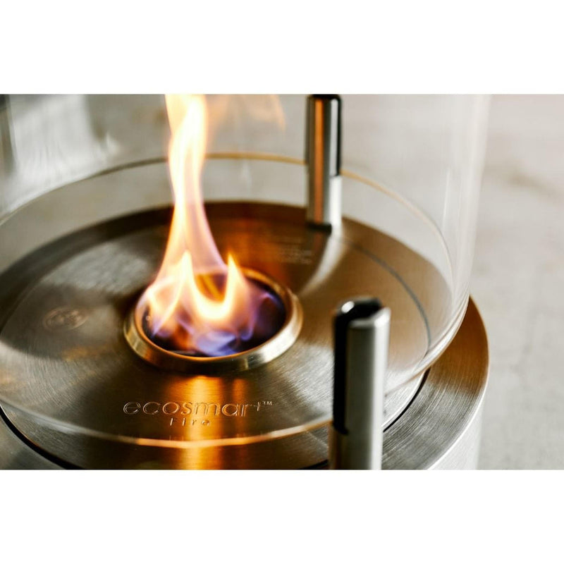 EcoSmart Fire T-Lite 3 18" Stainless Steel Freestanding Designer Fireplace with Hypnotic Dancing Flame by MAD Design Group