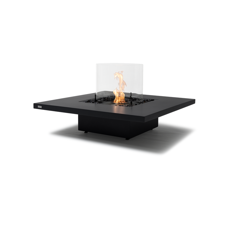 EcoSmart Fire Vertigo 40" Graphite Freestanding Indoor Fire Table with Black Burner – Sleek Concrete Surface by MAD Design Group
