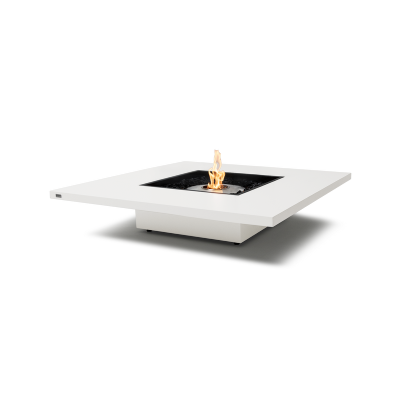 EcoSmart Fire Vertigo 50" Bone Freestanding Indoor Fire Table with Stainless Steel Burner – Sleek Concrete Surface by MAD Design Group