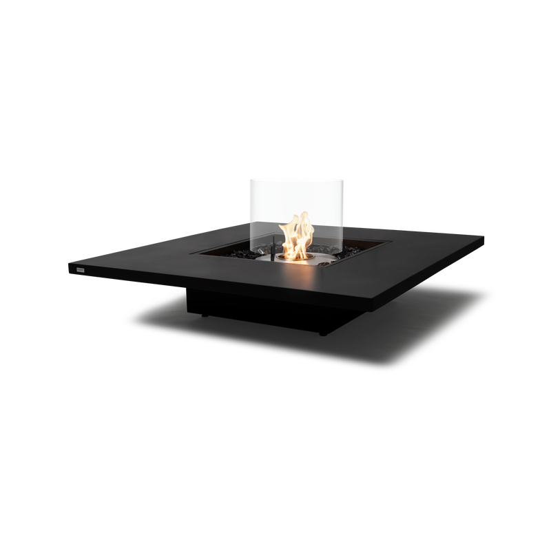 EcoSmart Fire Vertigo 50" Graphite Freestanding Indoor Fire Table with Stainless Steel Burner – Coffee Table Conversion Option by MAD Design Group