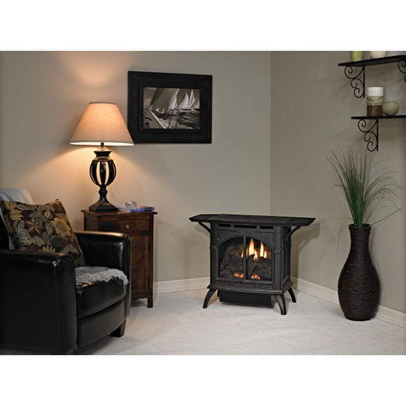 Empire Spirit 22" Porcelain Black Vent-Free Propane Cast Iron Stove with Intermittent Pilot Control