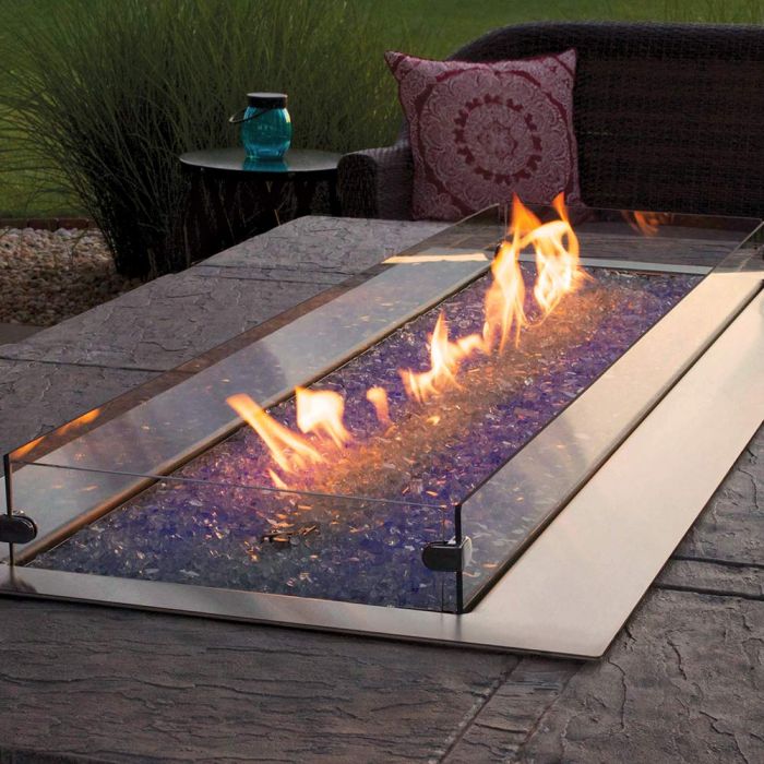 Empire | Carol Rose 48" Multicolor LED Lighting Manual Outdoor Linear Fire Pit