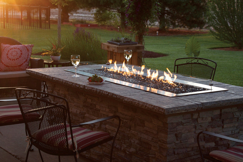 Empire | Carol Rose 60" Multicolor LED Lighting Manual Outdoor Linear Fire Pit
