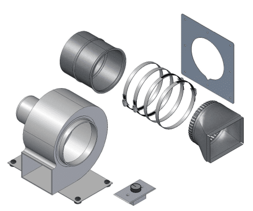 Empire | Stove Forced Air Distribution Kit for St. Clair Wood Burning Fireplaces