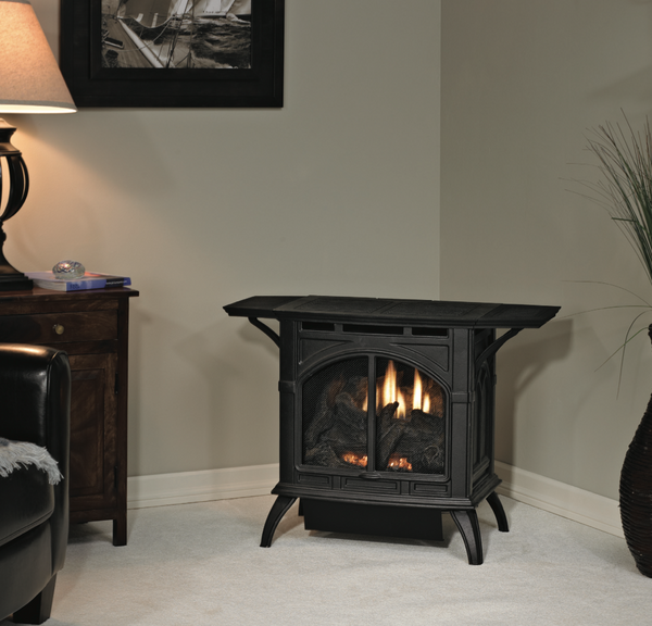 Empire Spirit 22inch Matte Black Vent-Free Propane Cast Iron Stove with Intermittent Pilot Control