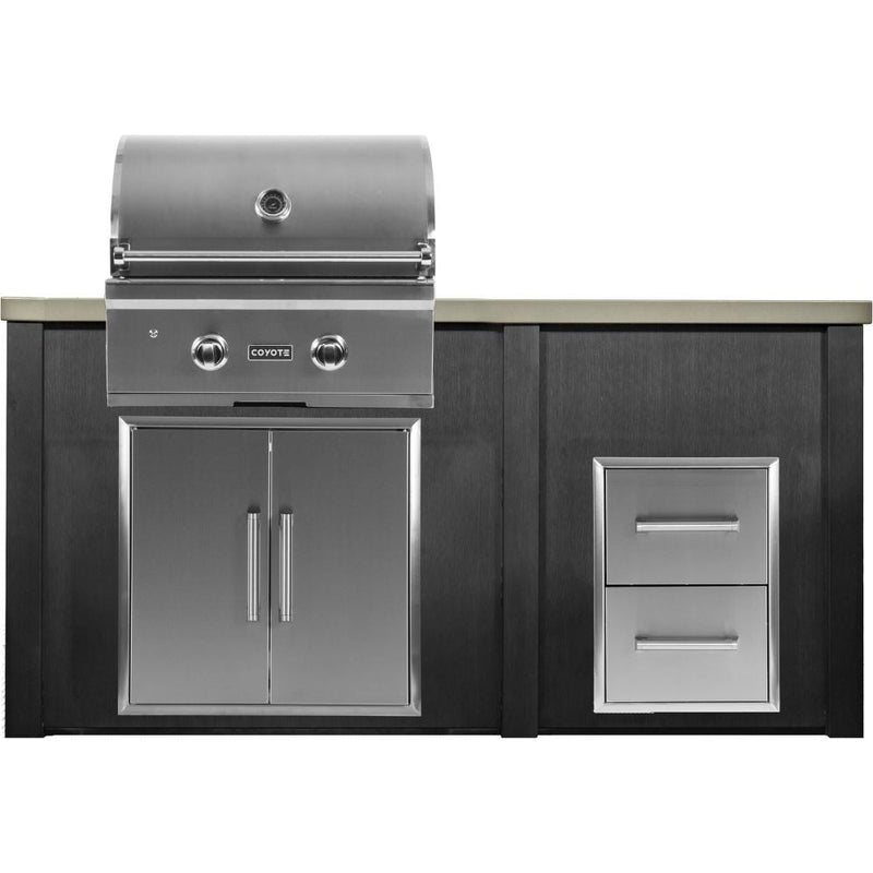 Haven Outdoor 66" Kitchen Island with Gas Grill, 2-Drawer Cabinet & Double Access Door