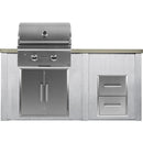 Haven Outdoor 66" Aluminum Kitchen Island with 2-Drawer Cabinet Space & Durable Powder-Coated Finish