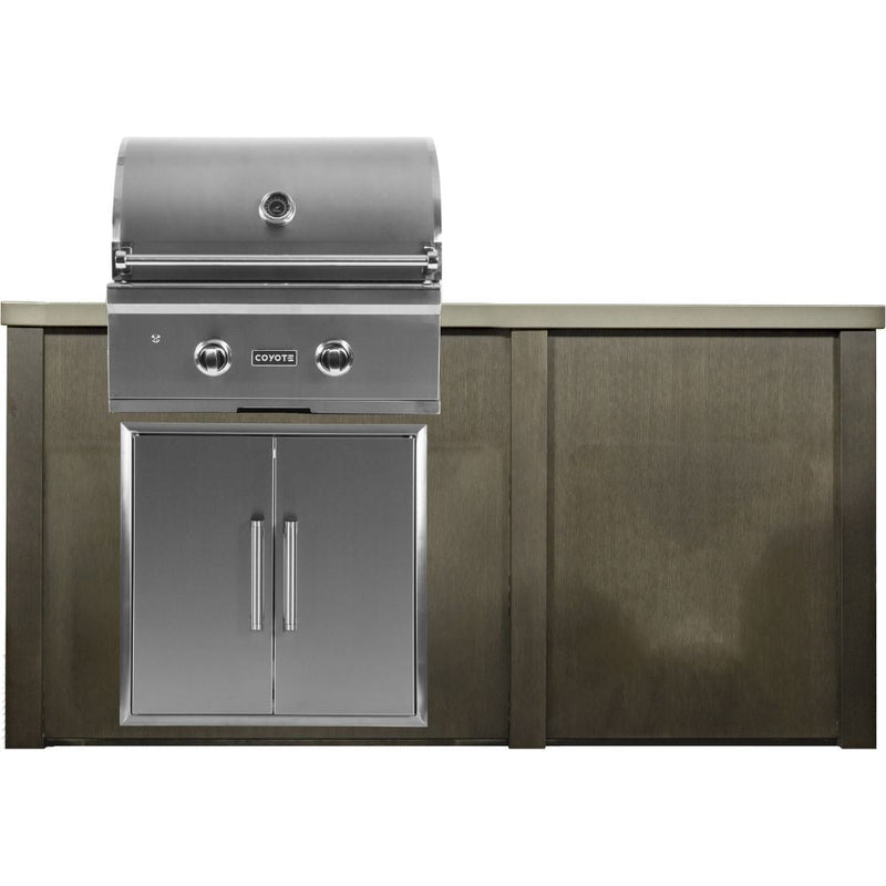 Haven Outdoor 66" Aluminum Kitchen Island with Plain Panel & Weather-Resistant Finish

