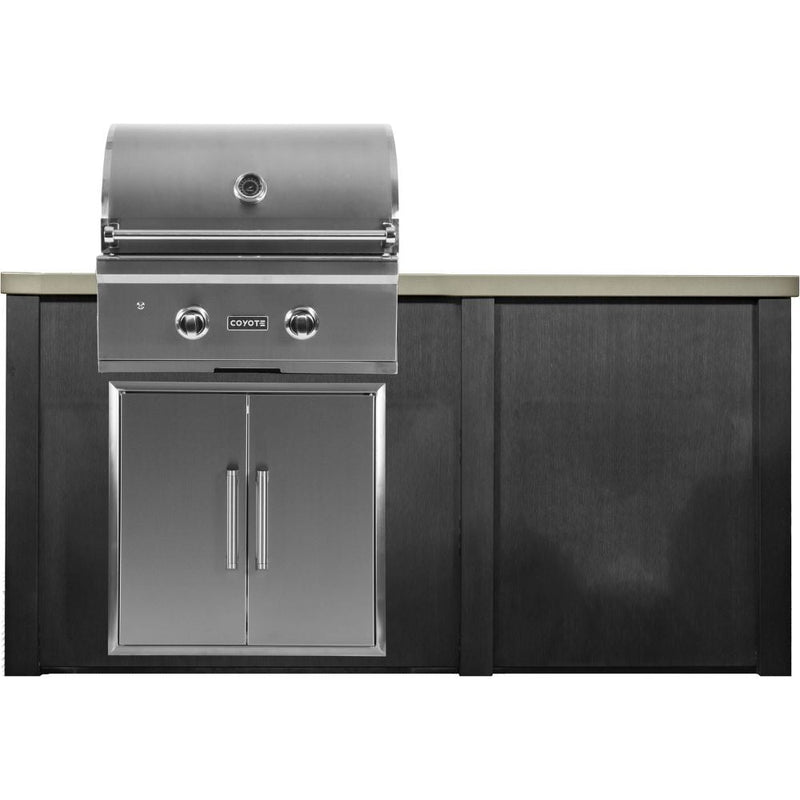 Haven Outdoor 66" Aluminum Kitchen Island with Plain Panel & Weather-Resistant Finish

