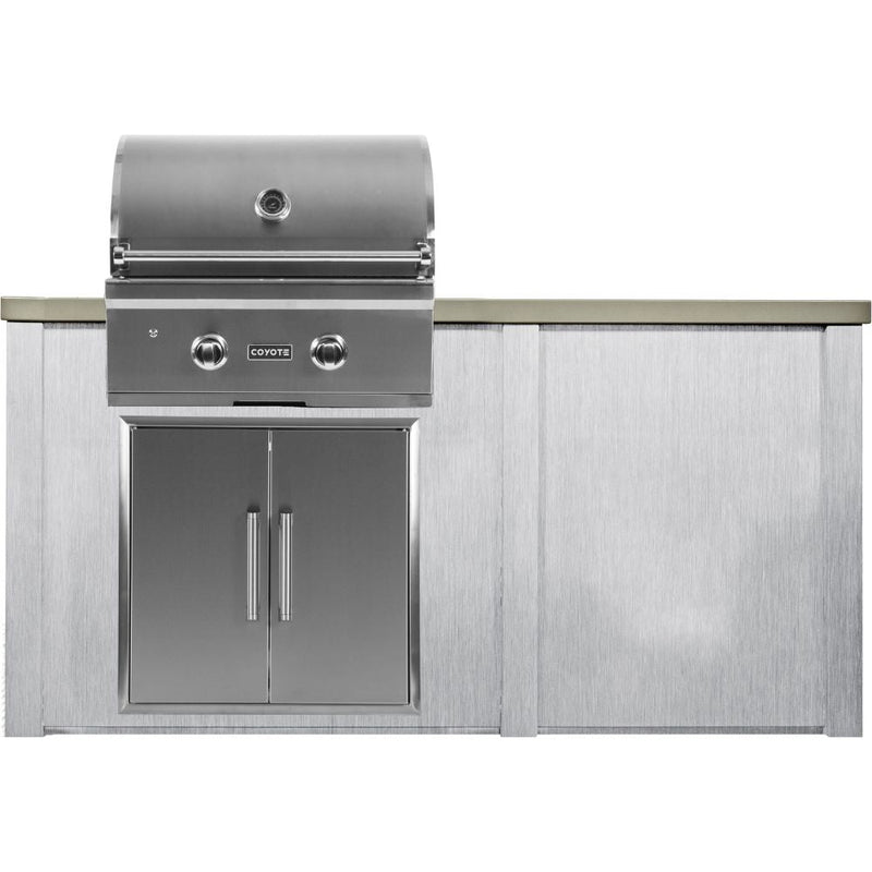 Haven Outdoor 66" Aluminum Kitchen Island with Plain Panel & Weather-Resistant Finish

