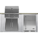 Haven Outdoor 66" Aluminum Kitchen Island with 24" Refrigerator Space & Weatherproof Finish