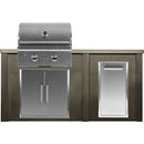 Haven Outdoor 66" Aluminum Kitchen Island with Trash Center Space & Weather-Resistant Finish

