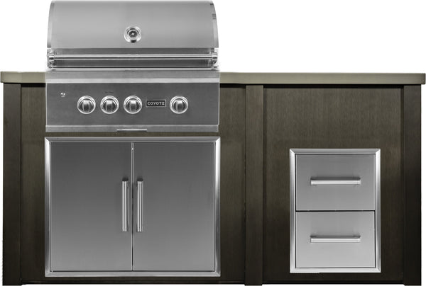 Haven Outdoor 72" Aluminum Kitchen Island with 2 Drawer Cabinet Space & Durable Powder-Coated Finish