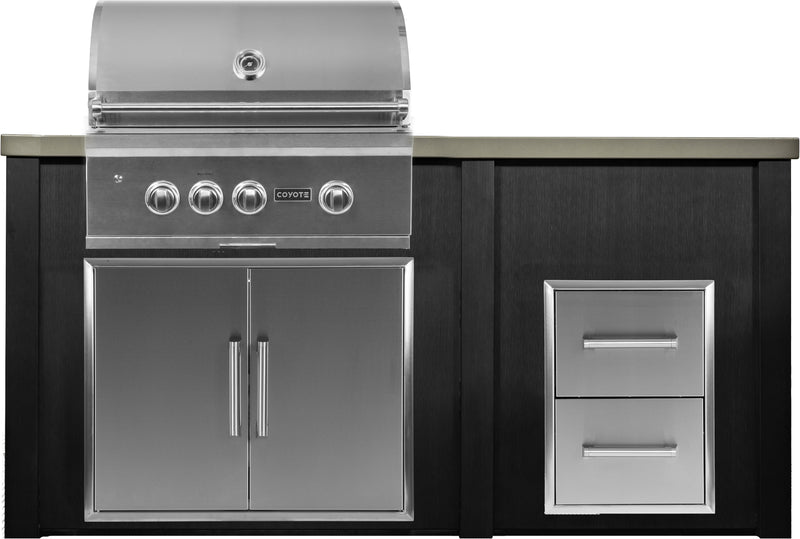 Haven 72-Inch Outdoor Kitchen Island with 2-Drawer Cabinet, Gas Grill & All-Aluminum Build