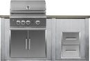Haven 72-Inch Outdoor Kitchen Island with 2-Drawer Cabinet, Gas Grill & All-Aluminum Build
