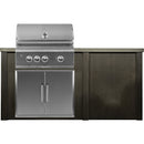 Haven 72-Inch Outdoor Kitchen Island with Gas Grill, Double Access Door & Durable Powder-Coated Plain Panel