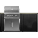 Haven 72-Inch Outdoor Kitchen Island with Gas Grill, Double Access Door & Durable Powder-Coated Plain Panel