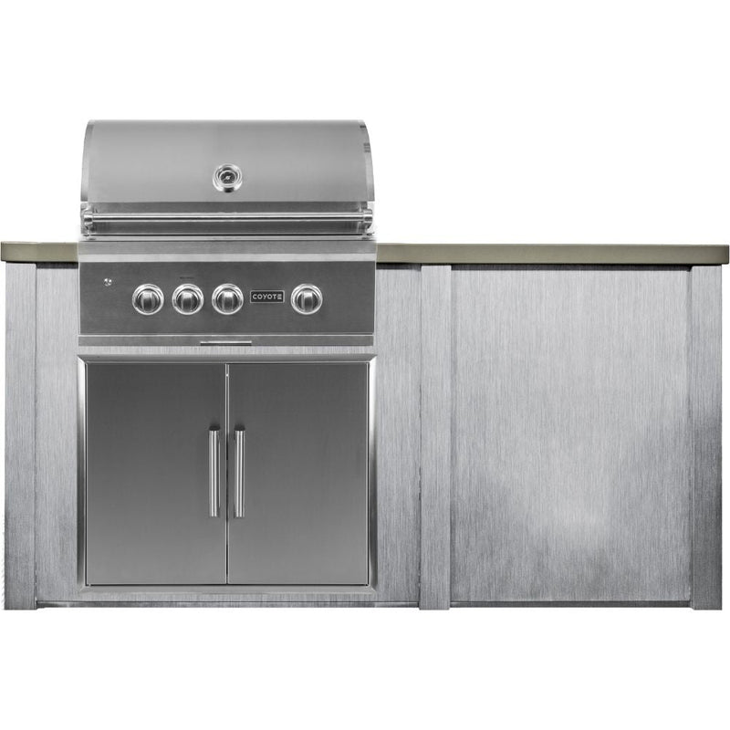 Haven Outdoor 72" Aluminum Kitchen Island with Plain Panel & Durable Weather-Resistant Finish
