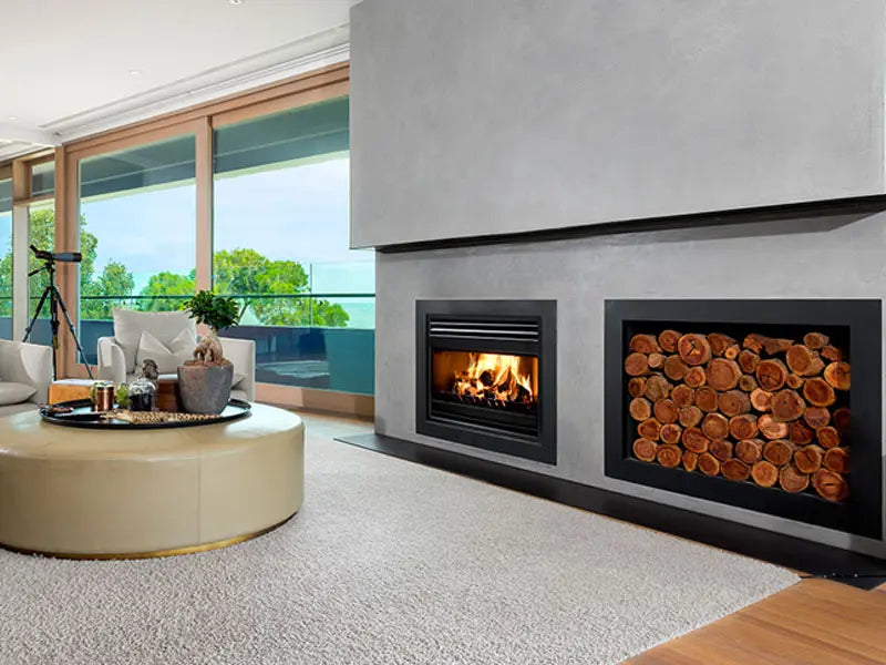 Astria Bainbridge - BIS  EPA Certified Wood-Burning Fireplace, Front Open, Circulating, Bainbridge EPA Wood Fp, White Smooth