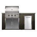 Haven Outdoor 72" Modular Kitchen Island with Coyote 30" Grill & Rustproof Trash Drawer