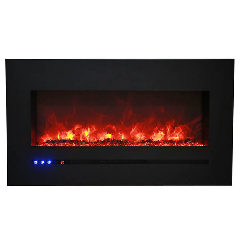 Sierra Flame by Amantii - 60" Wall Mount/Flush Mount Electric Fireplace with Deep Charcoal Colored Steel Surround