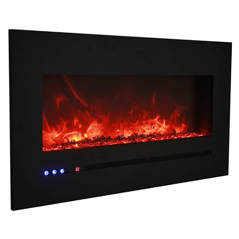 Sierra Flame by Amantii - 48" Wall Mount/Flush Mount Electric Fireplace with Deep Charcoal Colored Steel Surround