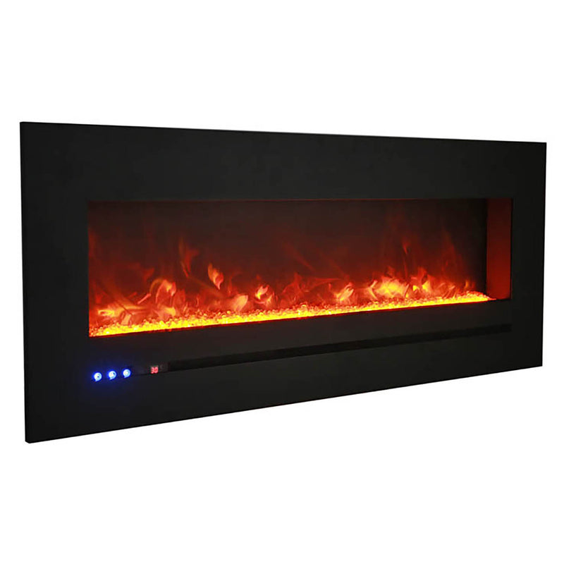 Sierra Flame by Amantii - 48" Wall Mount/Flush Mount Electric Fireplace with Deep Charcoal Colored Steel Surround