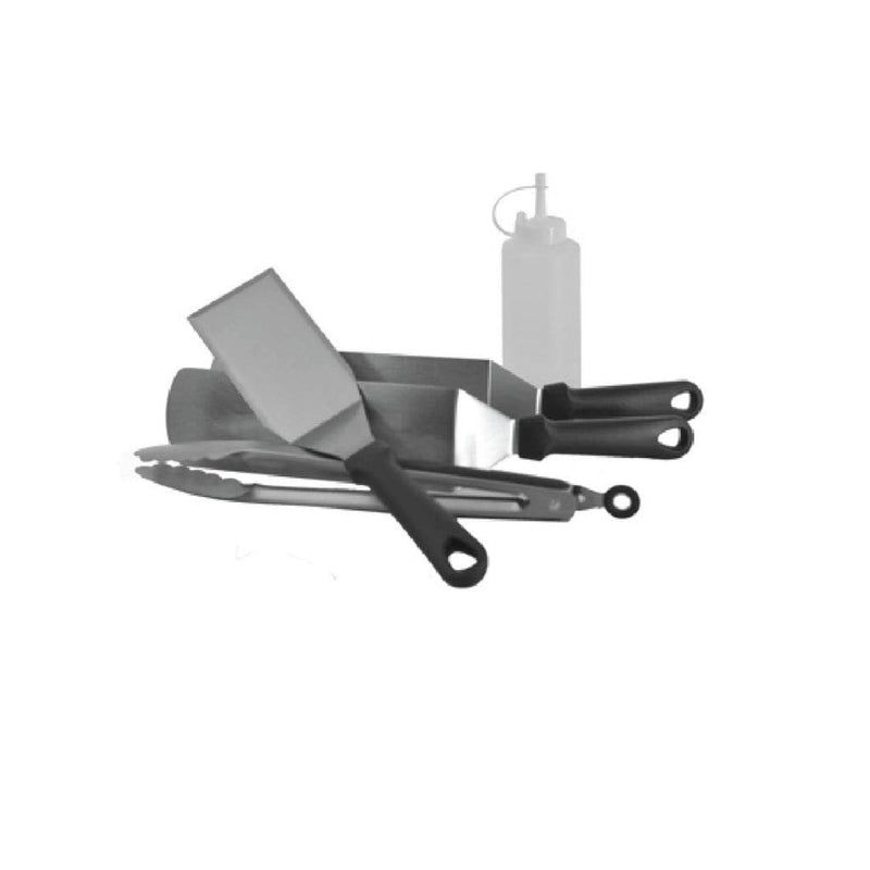 Le Griddle Stainless Steel Starter Kit with Spatulas, Tongs & Bottles