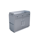 Le Griddle The Big Texan 41” Freestanding Gas Griddle with Cart, 3 Burners, Dual Plate Surface & Fold-Down Side Shelves