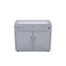 Le Griddle The Big Texan 41” Freestanding Gas Griddle with Cart, 3 Burners, Dual Plate Surface & Fold-Down Side Shelves