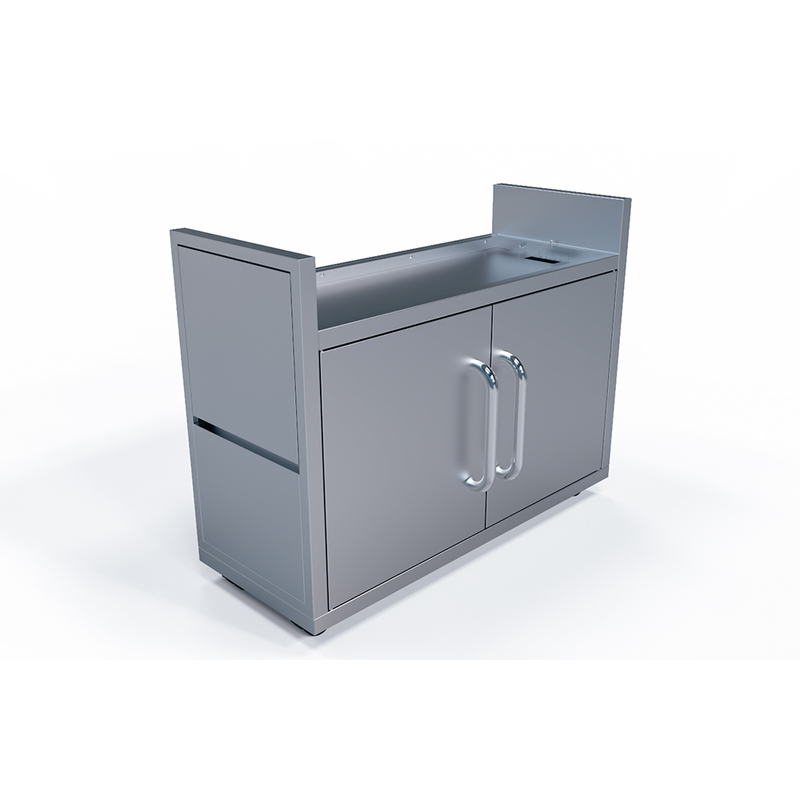 Le Griddle The Big Texan 41” Freestanding Gas Griddle with Cart, 3 Burners, Dual Plate Surface & Fold-Down Side Shelves