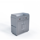 Le Griddle The Ranch Hand 29” Electric Griddle with Cart, Fold-Down Shelves, and Stainless Steel Body