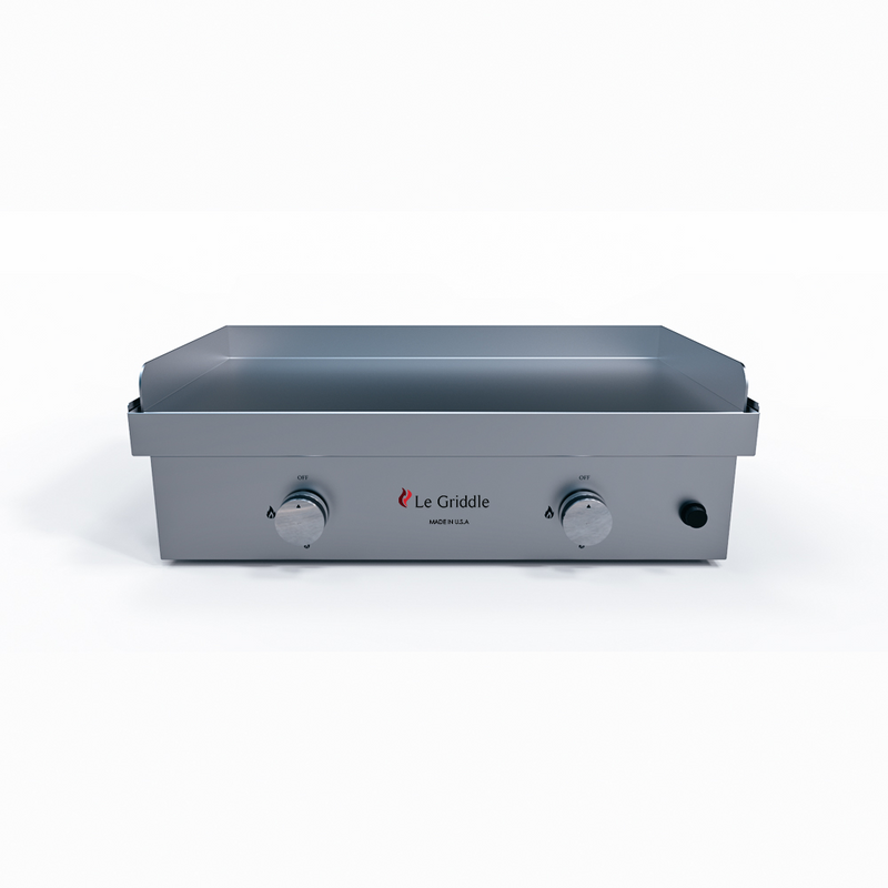 Le Griddle The Ranch Hand 29” Gas Griddle with Cart, Side Shelves, and Stainless Steel Construction