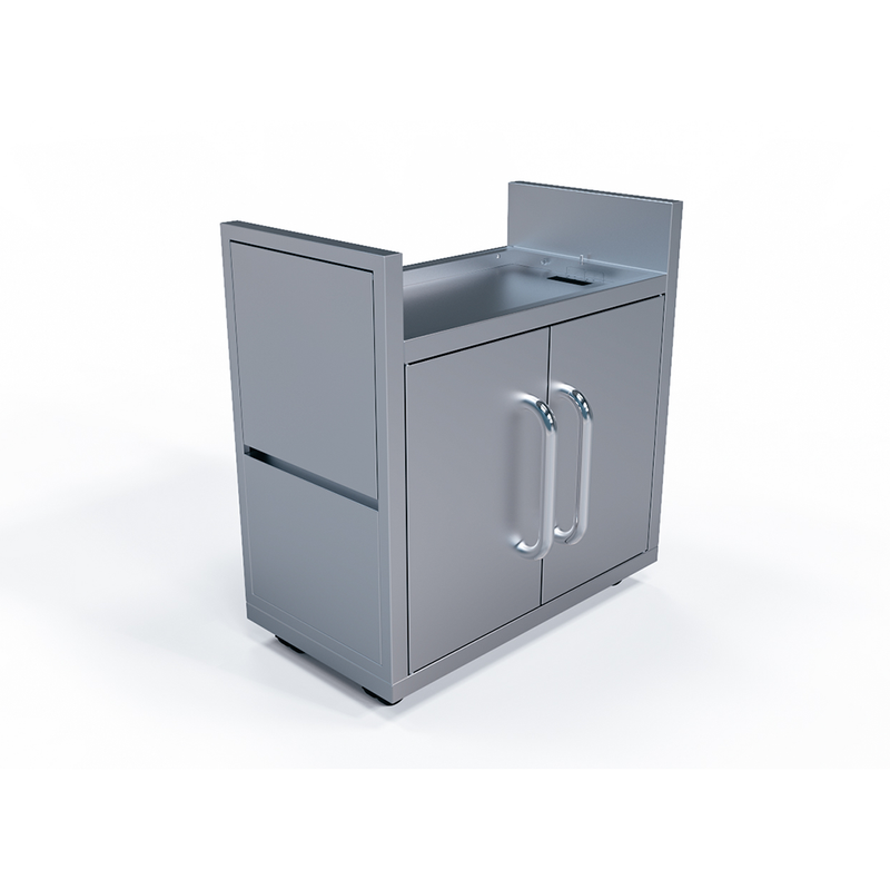 Le Griddle The Ranch Hand 29” Gas Griddle with Cart, Side Shelves, and Stainless Steel Construction