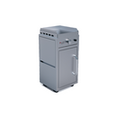 Le Griddle Wee 16” Stainless Steel Gas Griddle with Cart and Fold-Down Side Shelves