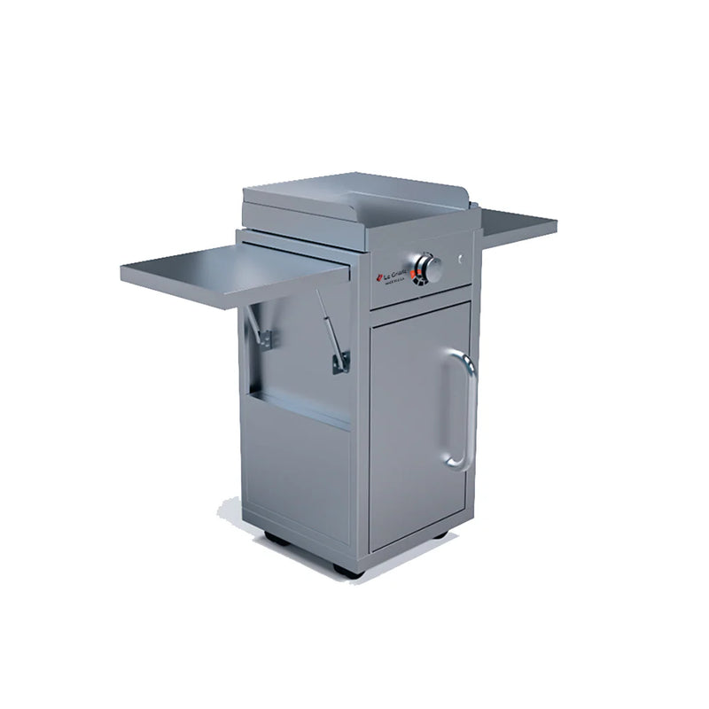 Le Griddle Wee 16” Electric Stainless Steel Griddle with Mobile Cart and Fold-Down Shelves