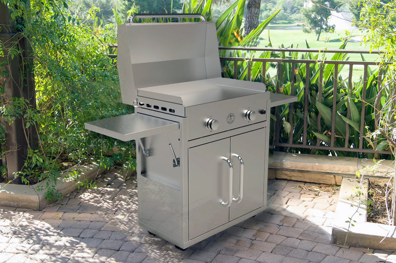 Le Griddle Portable Stainless Cart with Side Shelves for Griddle