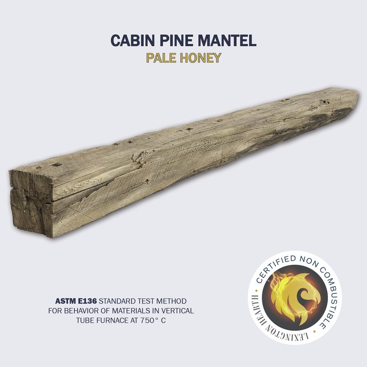 Lexington Hearth Cabin Pine 60" Hand-Painted Non-Combustible Pale Honey Mantel Shelf Kit